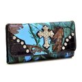 Gold Rush Gold Rush WC99-BLU & CAM Western Rhinestone Cross Accent Wallet - Blue & Camouflage WC99-BLU/CAM